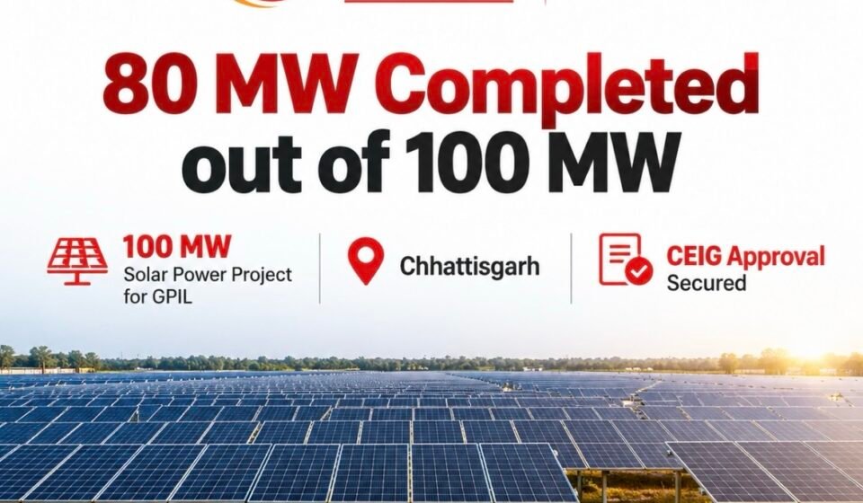 KSL Cleantech Completes 80 MW of 100 MW Solar Project for GPIL in Chhattisgarh img 8407